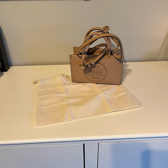 Tory Burch Tan Mini Bag with Structured Shape and Top Handle - Picture 7 of 9